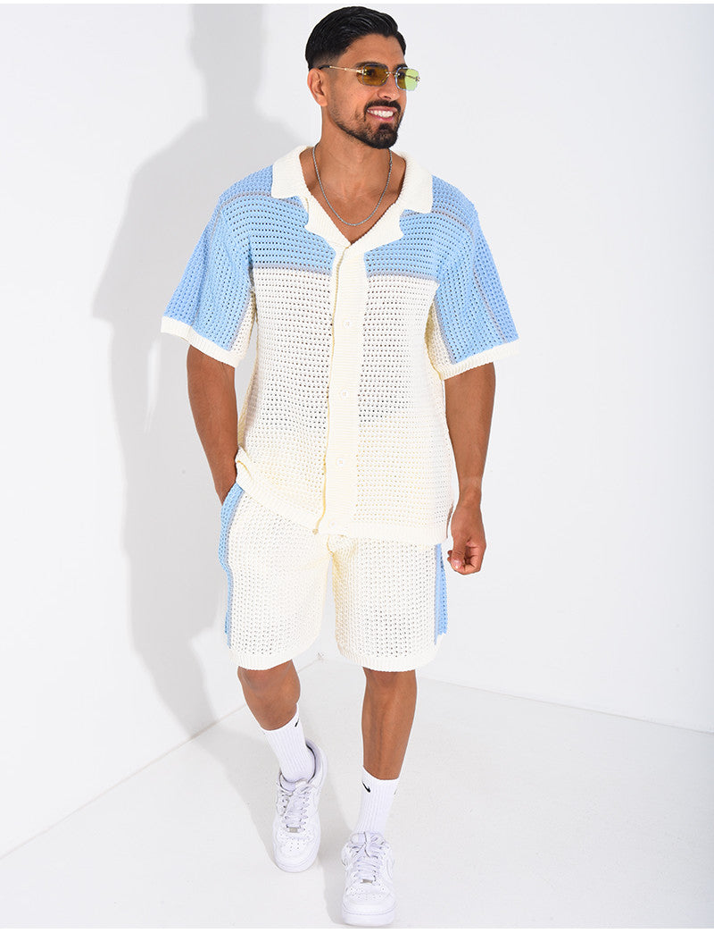 Ensemble ajouré short et chemise