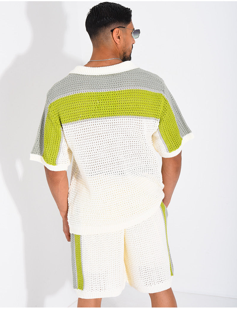 Ensemble ajouré short et chemise