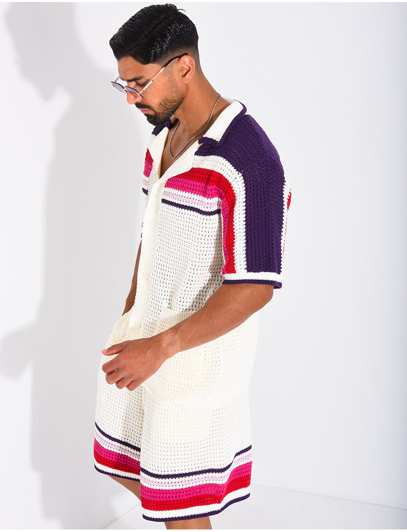 Ensemble ajouré short et chemise