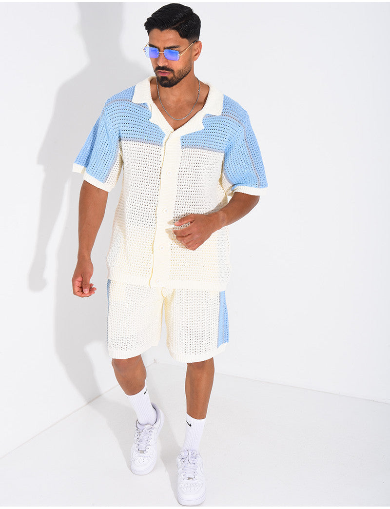 Ensemble ajouré short et chemise