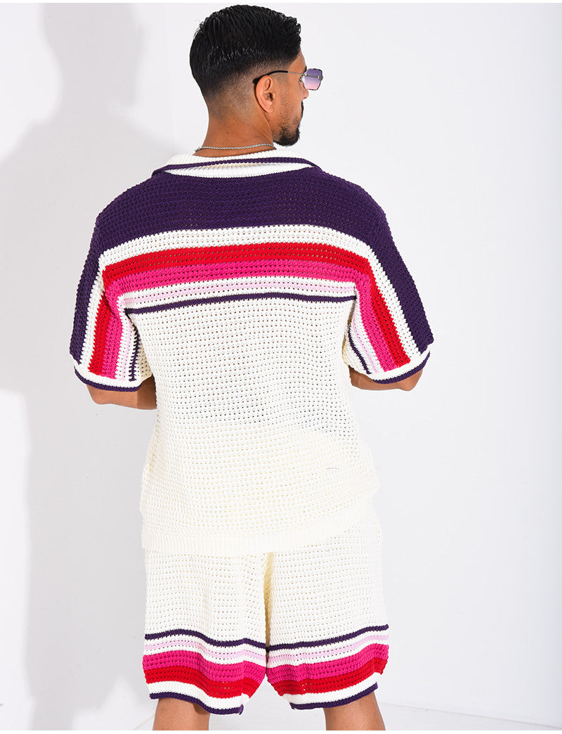 Ensemble ajouré short et chemise