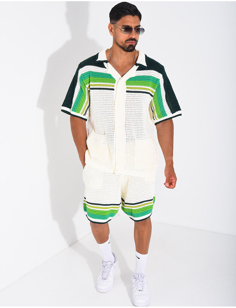 Ensemble ajouré short et chemise