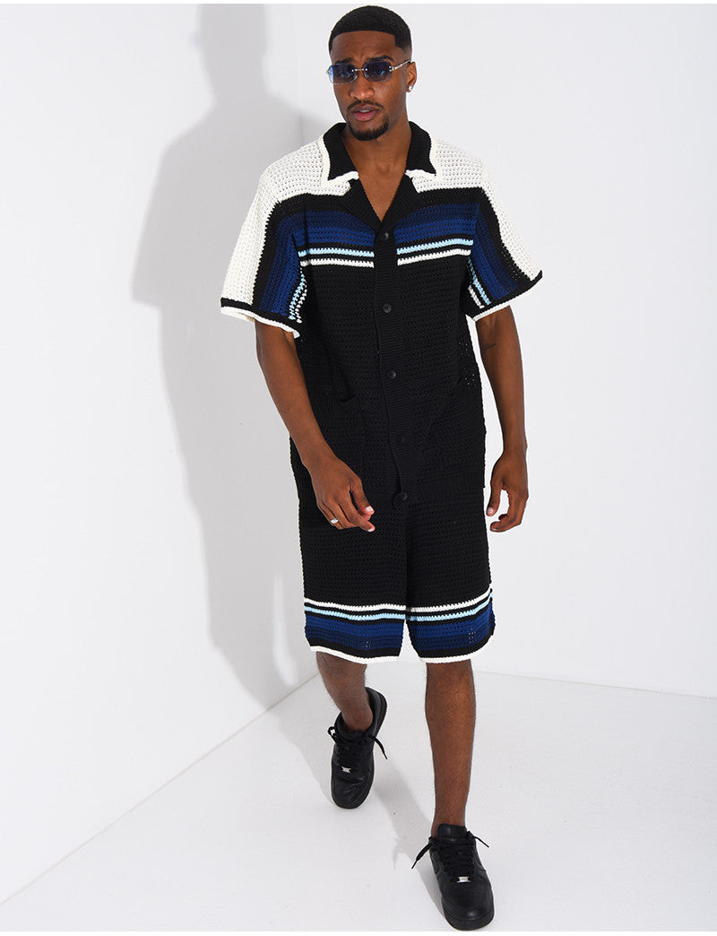 Ensemble ajouré short et chemise