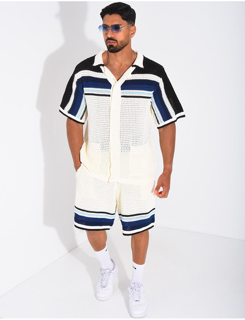 Ensemble ajouré short et chemise
