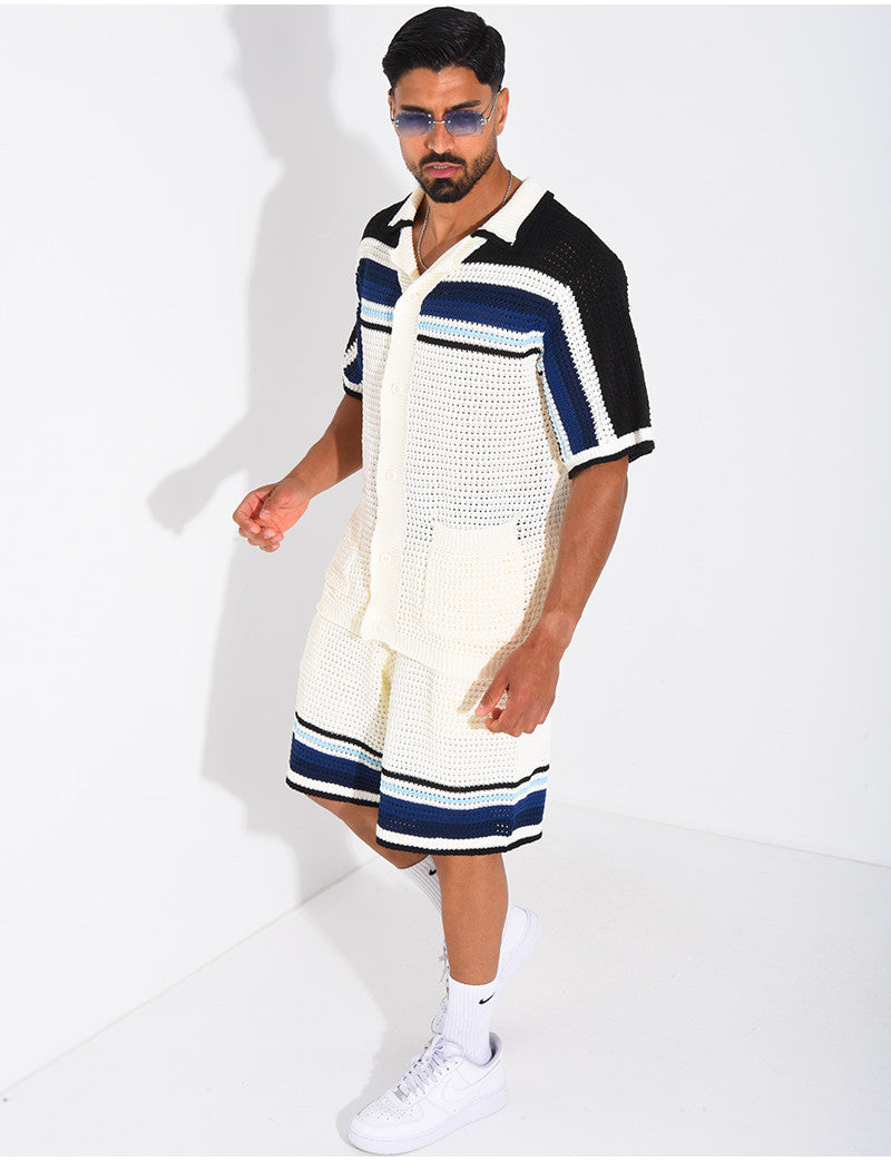 Ensemble ajouré short et chemise