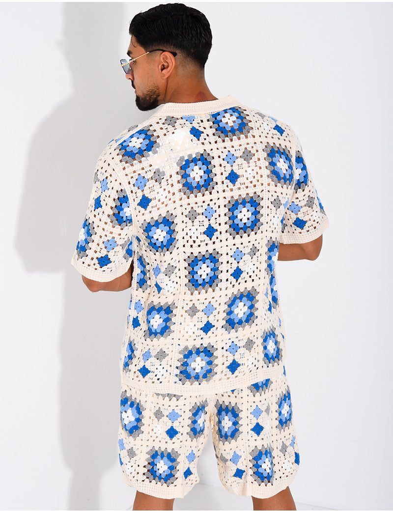 Ensemble ajouré short et chemise