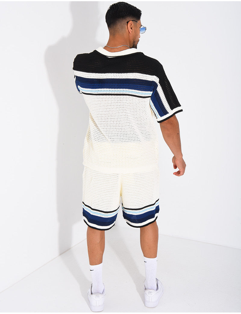 Ensemble ajouré short et chemise