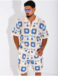 Ensemble ajouré short et chemise