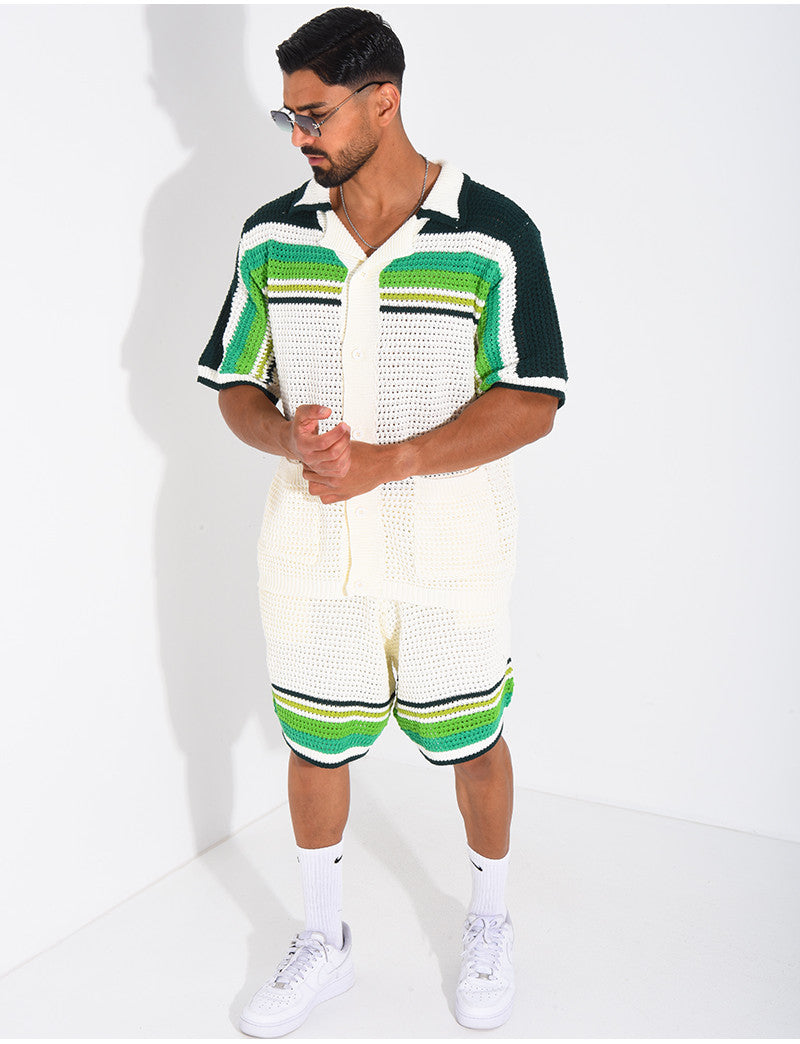 Ensemble ajouré short et chemise
