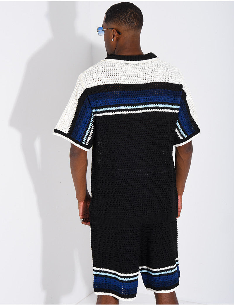 Ensemble ajouré short et chemise