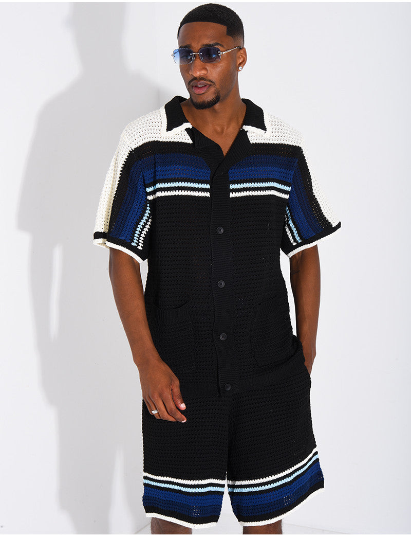 Ensemble ajouré short et chemise