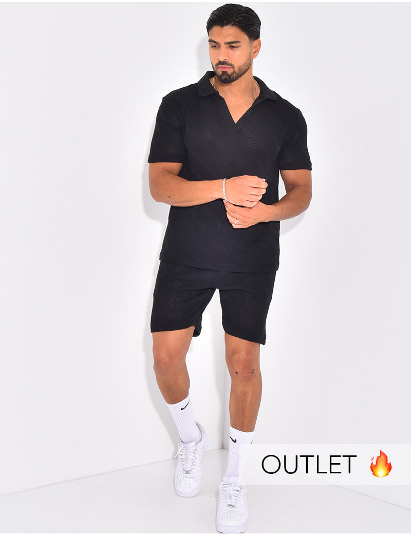 Ensemble ajouré short et polo