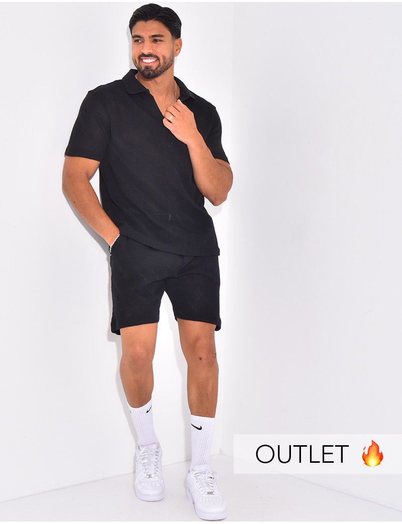 Ensemble ajouré short et polo