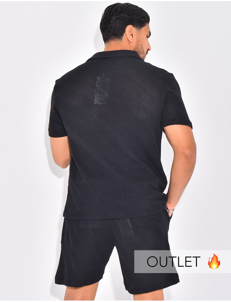 Ensemble ajouré short et polo