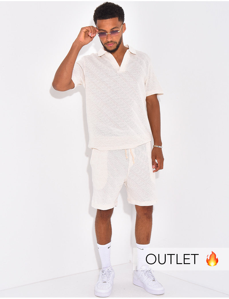 Ensemble ajouré short et polo
