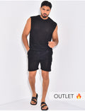 Ensemble ajouré short et t-shirt sans manches