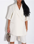 Ensemble bermuda de tailleur et blazer premium à manches courtes