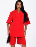 Ensemble bermuda de tailleur et blazer premium à manches courtes