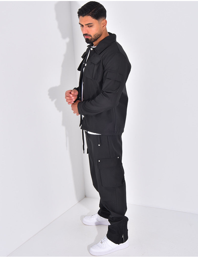 Ensemble cargo à poches pantalon et veste