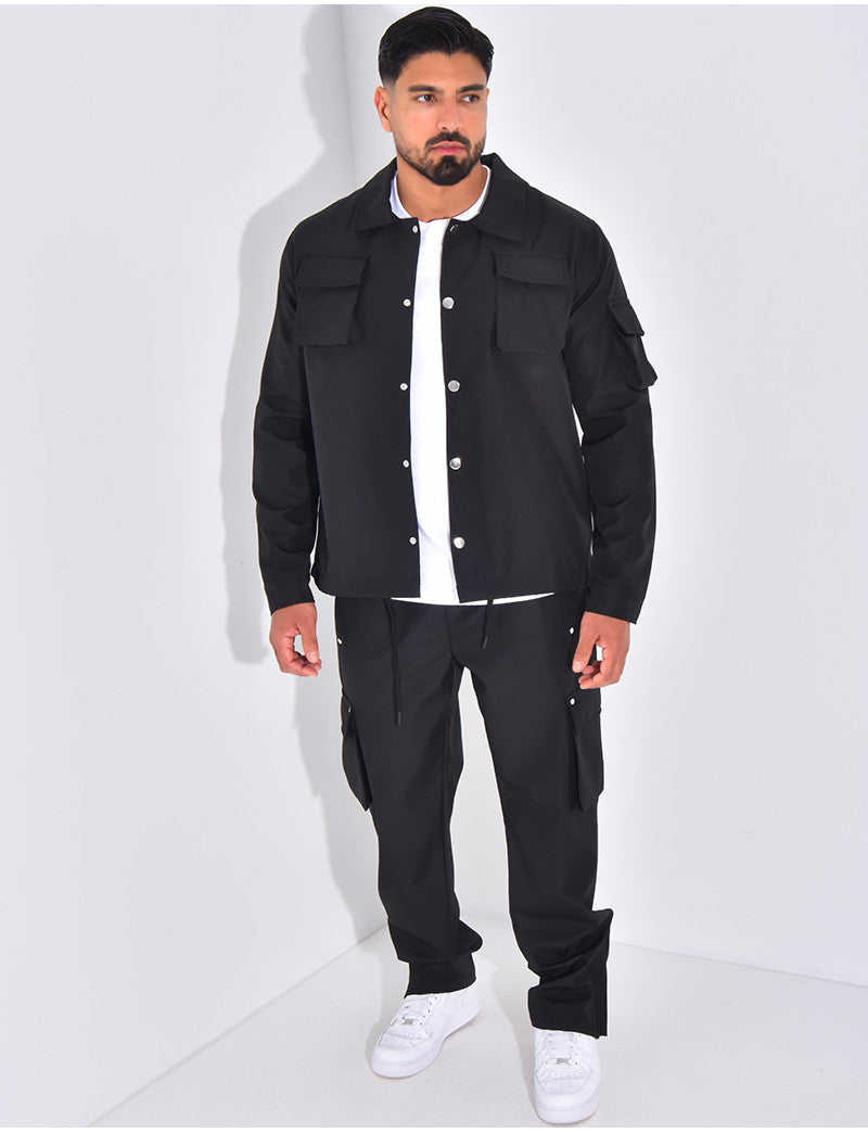 Ensemble cargo à poches pantalon et veste