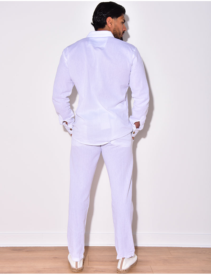 Ensemble chemise et pantalon en lin