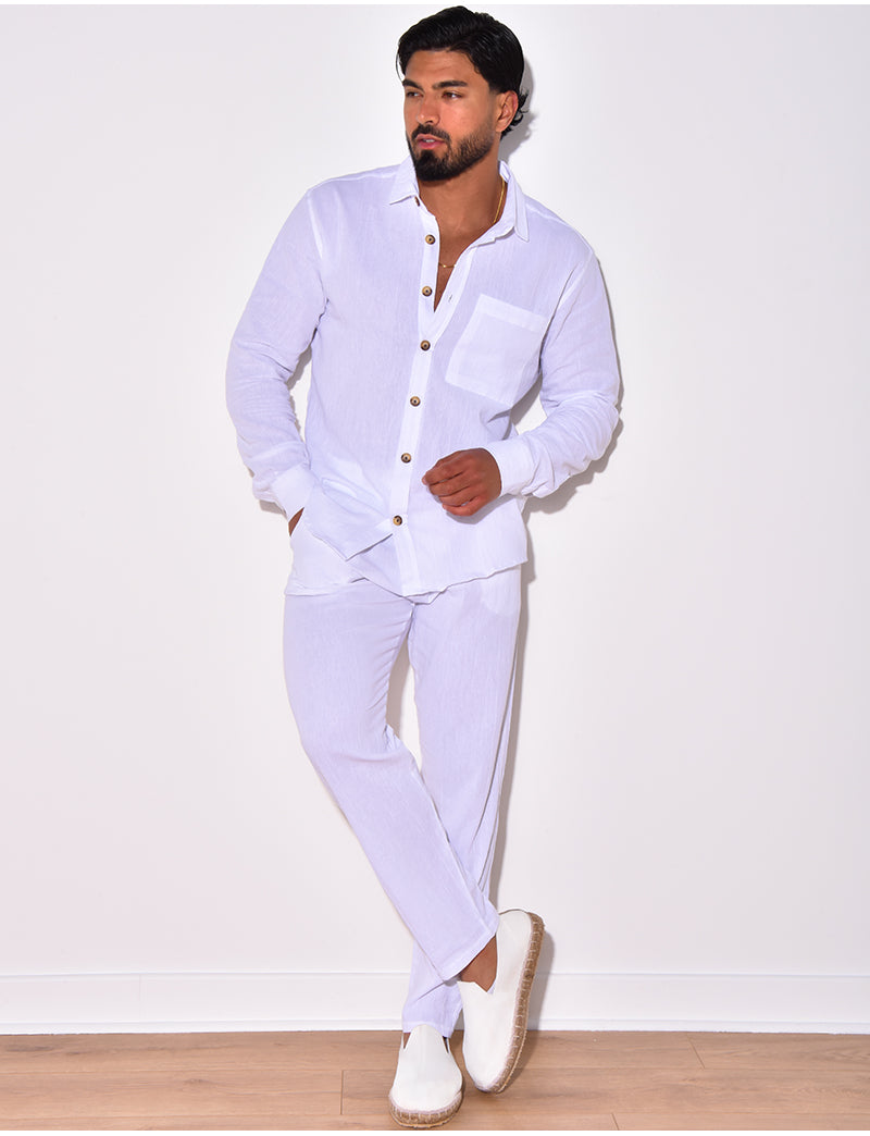 Ensemble chemise et pantalon en lin