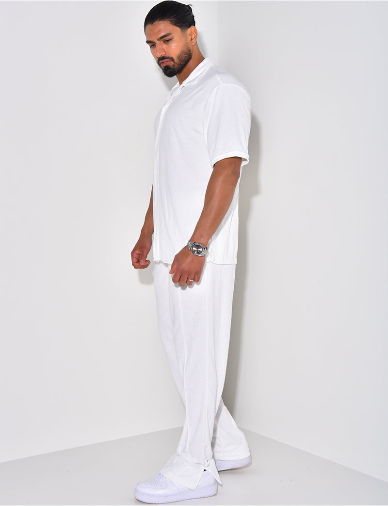 Ensemble chemise et pantalon en éponge