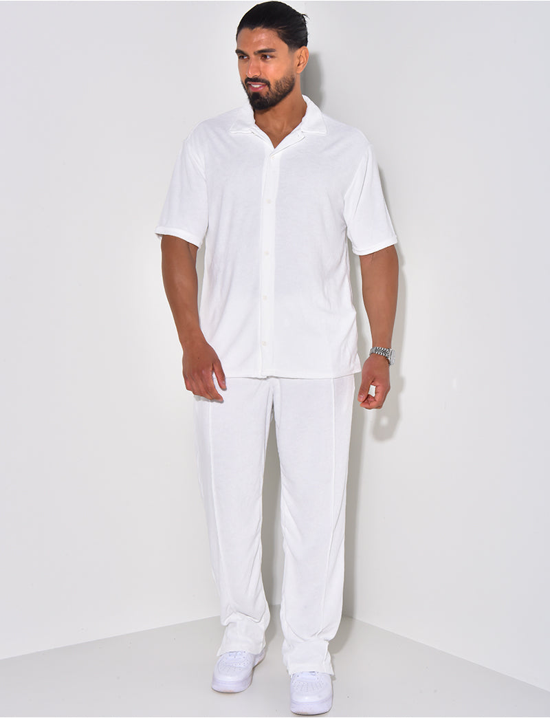 Ensemble chemise et pantalon en éponge