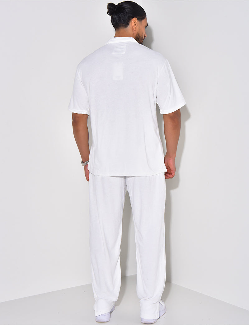 Ensemble chemise et pantalon en éponge