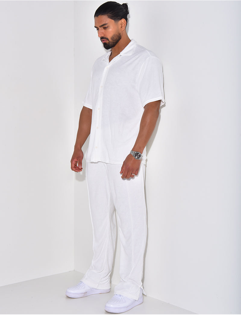 Ensemble chemise et pantalon en éponge