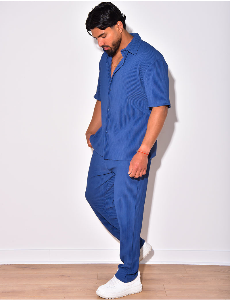 Ensemble chemise et pantalon plissée