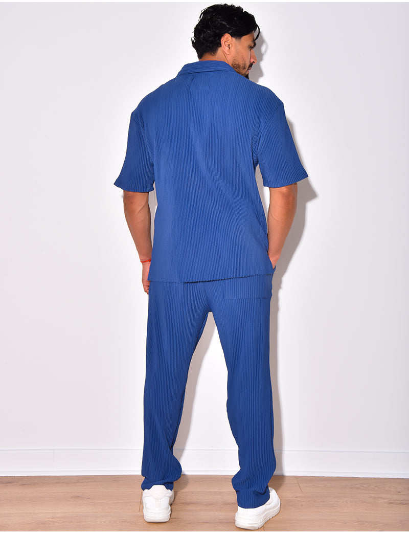 Ensemble chemise et pantalon plissée
