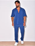 Ensemble chemise et pantalon plissée