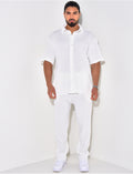 Ensemble chemise et pantalon plissée