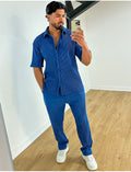 Ensemble chemise et pantalon plissée