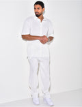 Ensemble chemise et pantalon plissée