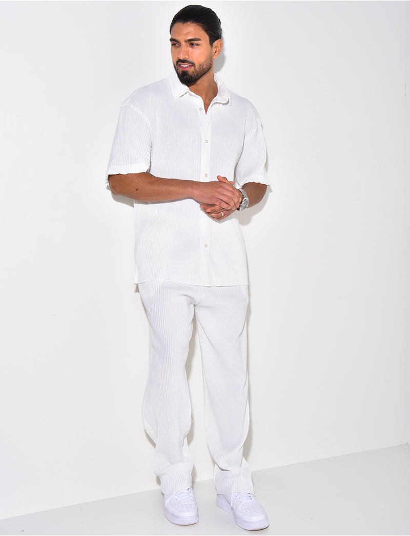 Ensemble chemise et pantalon plissée