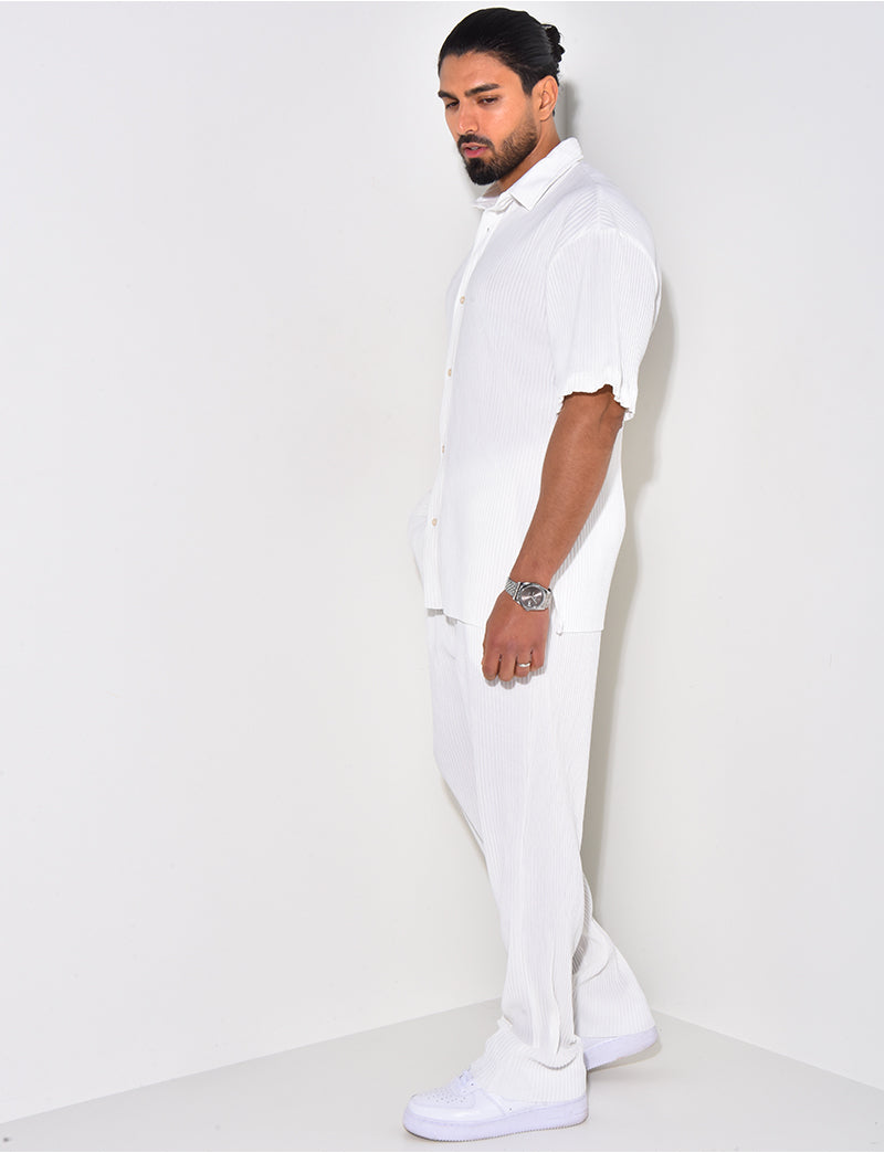 Ensemble chemise et pantalon plissée