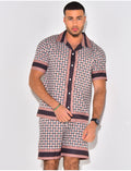 Ensemble chemise et short à motif