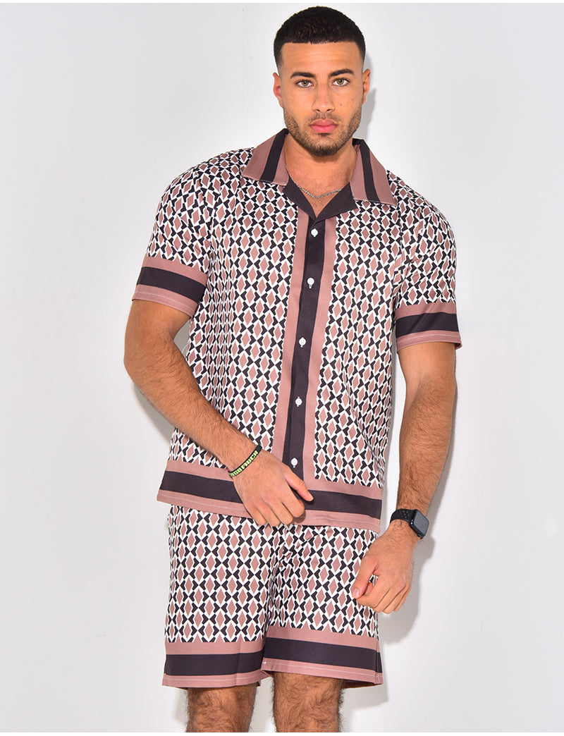 Ensemble chemise et short à motif