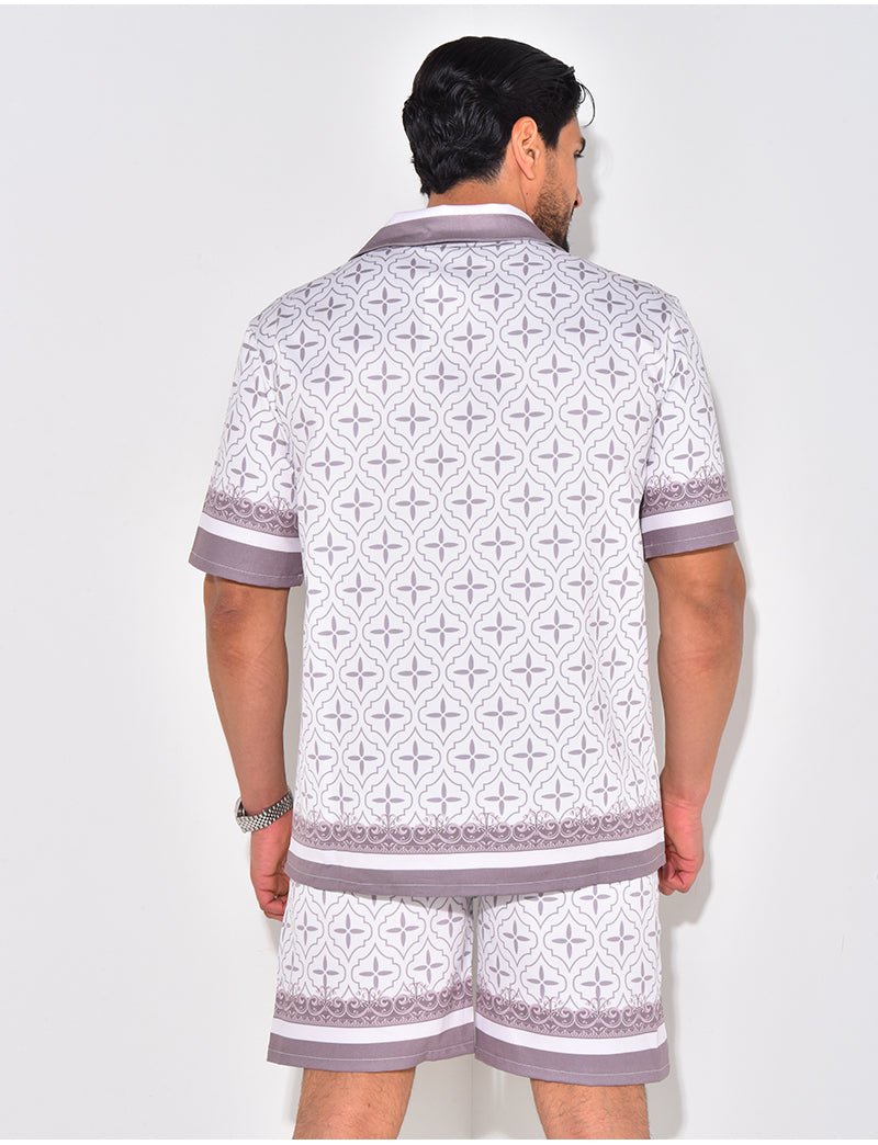 Ensemble chemise et short à motif