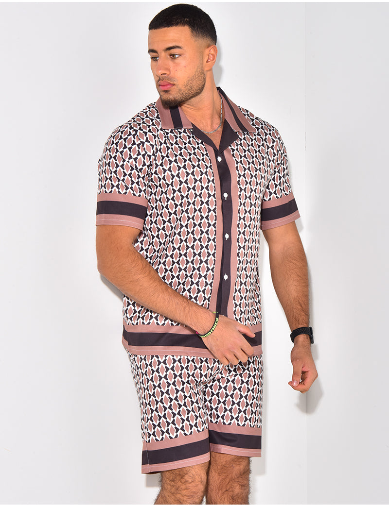 Ensemble chemise et short à motif