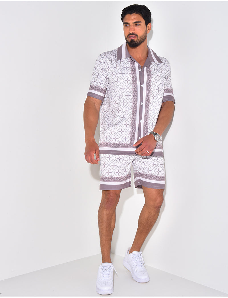 Ensemble chemise et short à motif