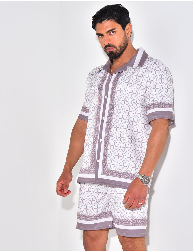 Ensemble chemise et short à motif