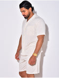 Ensemble chemise et short chiné