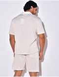 Ensemble chemise et short chiné