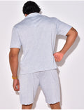 Ensemble chemise et short chiné