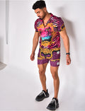 Ensemble chemise et short de bain à motifs baroque