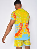 Ensemble chemise et short de bain à motifs baroque