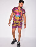 Ensemble chemise et short de bain à motifs baroque